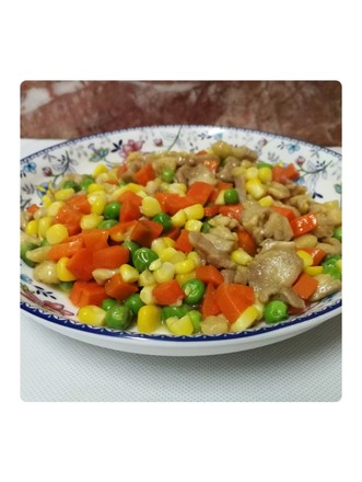 Stir-fried Diced Chicken with Colored Beans recipe