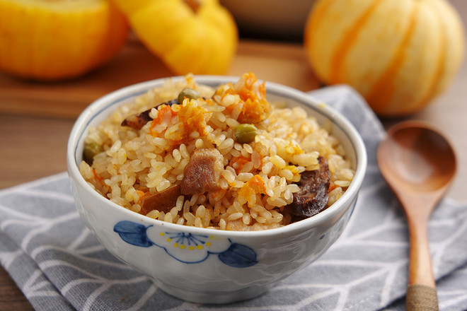 Pumpkin Braised Rice [ms. Kong Teaches Cooking] recipe