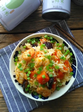 Pumpkin and Shrimp Braised Rice recipe