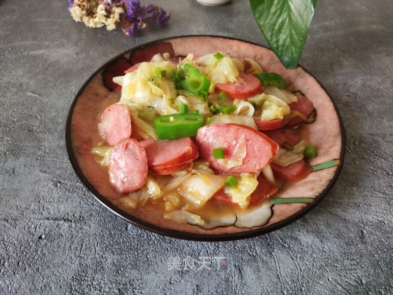 Stir-fried Cabbage with Sausage recipe