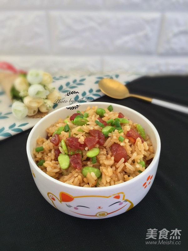 Fried Rice with Edamame and Sausage recipe