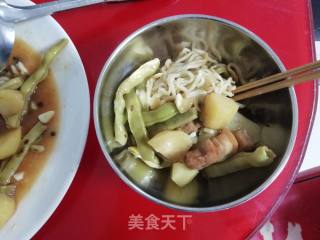 Xiaoman's Japanese Food "stuffed Noodles with Pork Belly and Beans" recipe