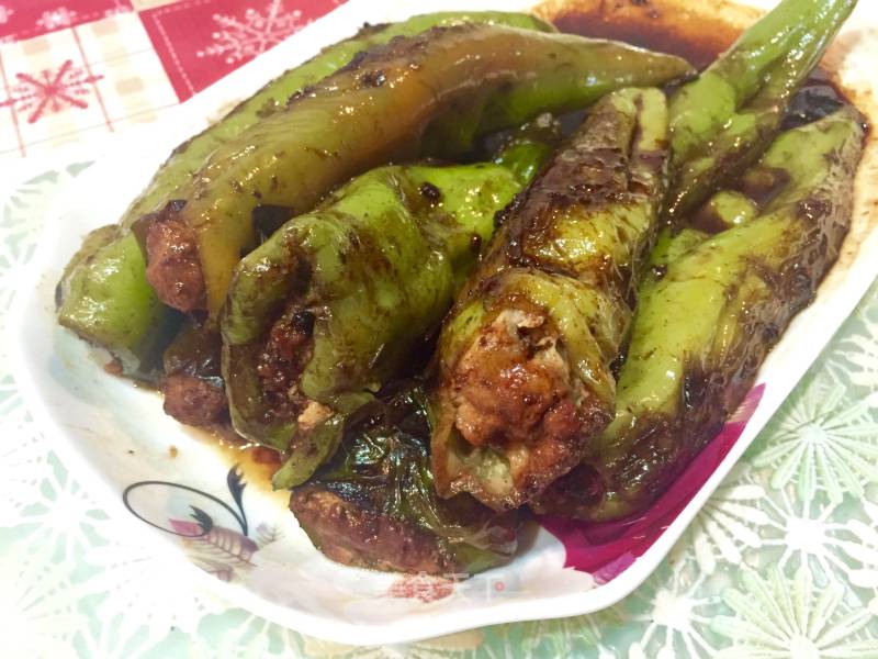 Stuffed Meat with Tiger Skin Peppers recipe