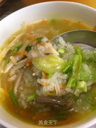 Loofah Chicken Congee recipe