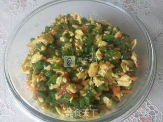 Noodles with Home-cooked Green Pepper and Egg recipe