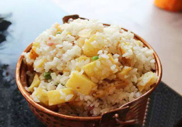 Potato Braised Golden Congee Rice recipe