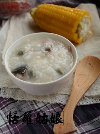 Congee with Preserved Egg and Ham recipe