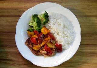 Vinegar Pepper Pork Chop Rice recipe