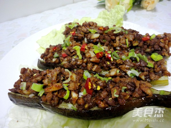 Grilled Eggplant with Garlic Minced Pork recipe