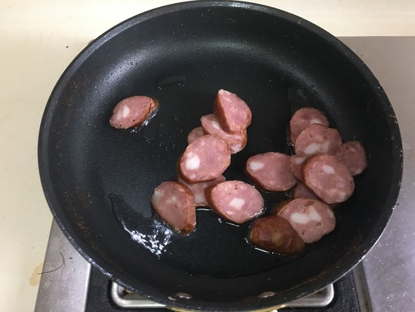 Stir-fried Cabbage with Red Sausage recipe