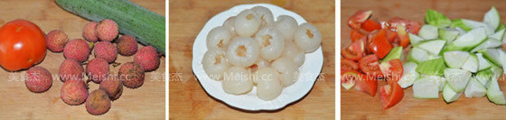 Stir-fried Loofah with Lychee recipe