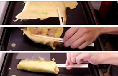 Chopsticks Roll Okonomiyaki recipe