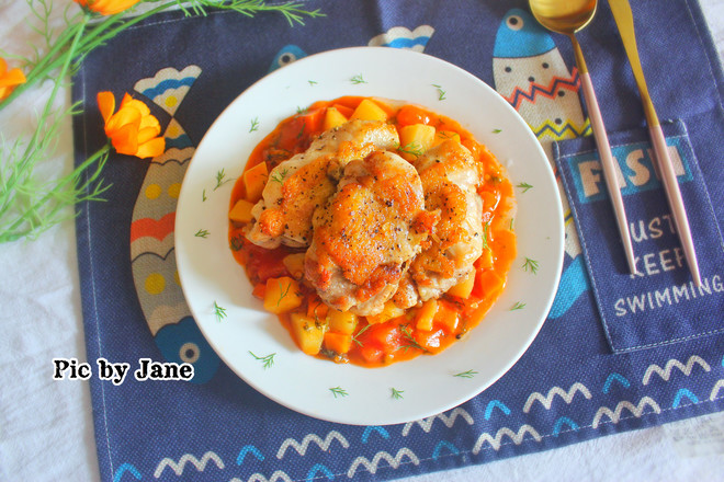 Bawang Supermarket | Chicken Chop with Fennel and Tomato Sauce recipe