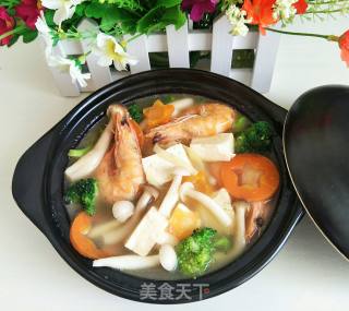 Prawn Double Mushroom Tofu Pot recipe