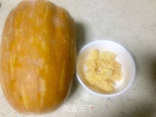 #吉祥年菜#golden and Silver Full House Fumancang~steamed White Fungus with Coconut Fragrant Pumpkin recipe