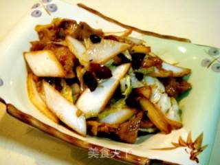 Stir-fried Cabbage with Sliced Pork in Black Bean Sauce recipe