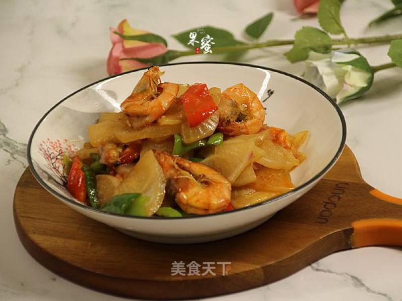 Fried Radish with Shrimps recipe
