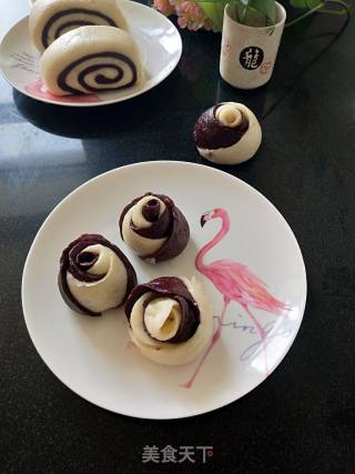 Two-color Rose Steamed Buns recipe