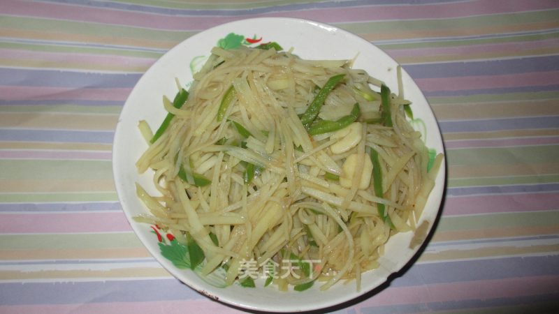 【wooden Cuisine】green Pepper Hot and Sour Potato Shreds recipe