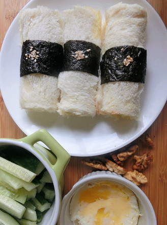 Vegetable Toast Roll with Seaweed Cheese recipe