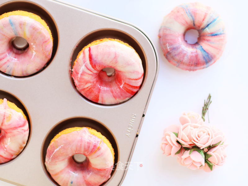 #trust之美#pink Color Glazed Chocolate Donut Cake recipe