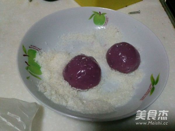 Purple Sweet Potato Honey Bean Glutinous Rice Cake recipe