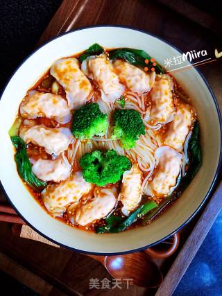 Shrimp Dumplings Hot and Sour Rice Noodles recipe