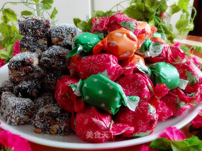 Coconut, Red Dates, Sesame and Walnut Candy recipe