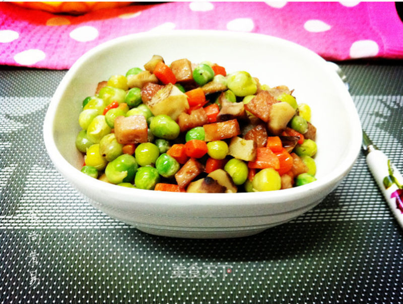 Peas, Ham and Diced Mushrooms recipe