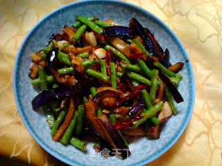 Fried Eggplant with Beans recipe