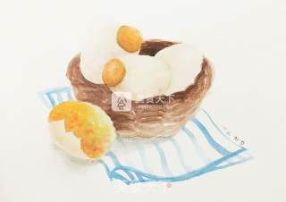 Hand-painted Recipe: Golden Glutinous Rice Egg Put Zongzi in Duck Egg recipe