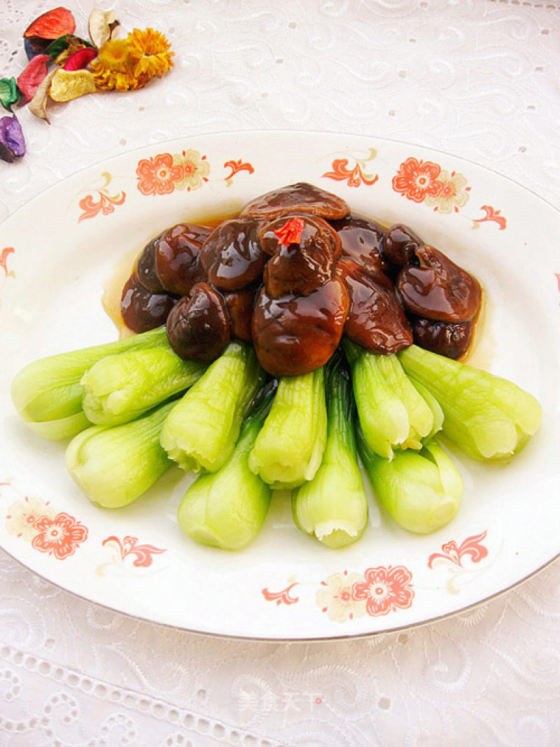 Braised Rapeseed with Mushrooms recipe