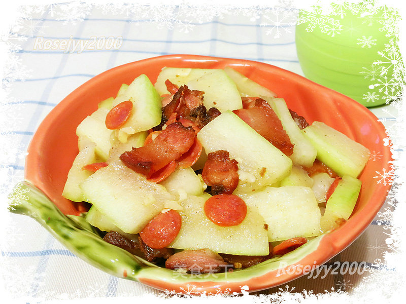 Stir-fried Winter Melon with Bacon Sausage recipe