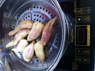 Delicious Meat Floss Sweet Potato Cake recipe