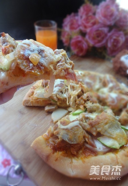 Zucchini Chicken Pizza recipe