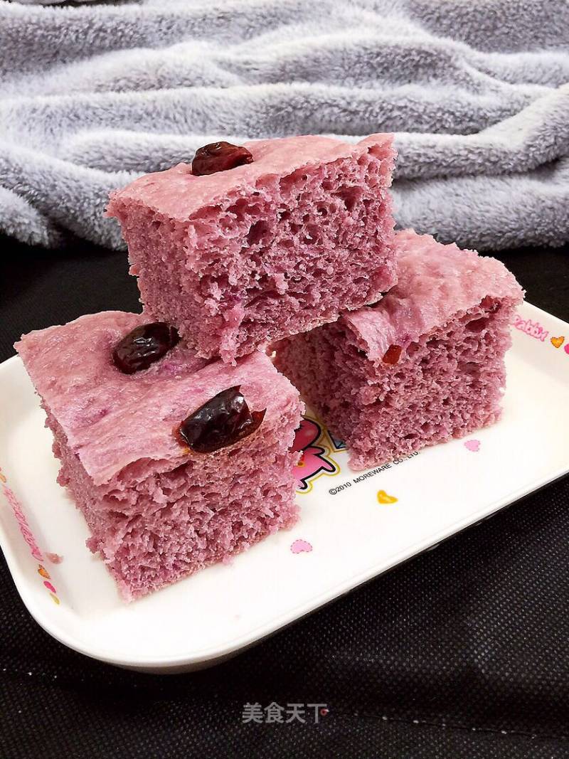 Red Date and Purple Sweet Potato Evaporated Cake