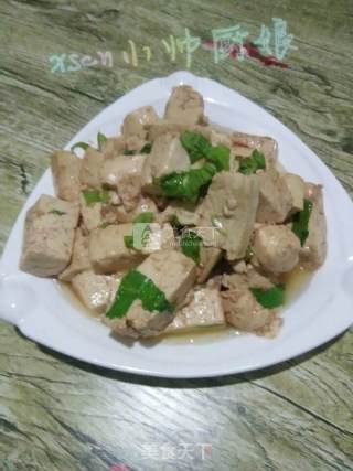 White Jade Inlaid with Jadeite~tofu Stewed Small Cabbage recipe