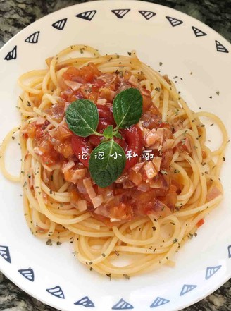 Pasta with American Ham and Tomato Sauce recipe