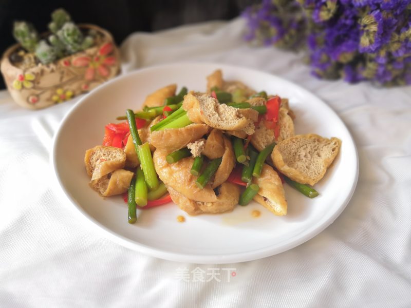 Fried Tofu with Garlic Moss recipe