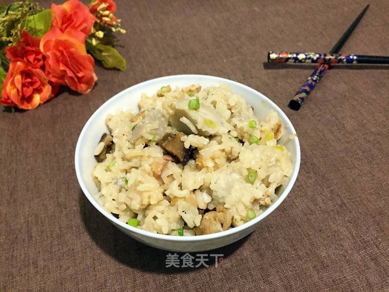 "warming Food" Stewed Mushroom and Taro Rice recipe