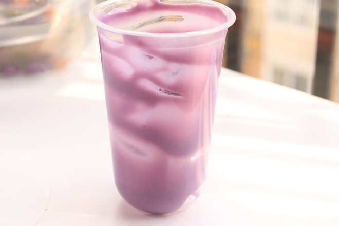 Low-fat, Low-calorie, Sugar-free Taro Milk with Taro Balls recipe