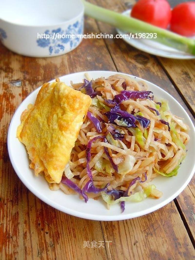 Two-color Cabbage Pancake Shreds recipe