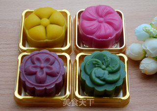 #新良第一节烤大赛# Peach Mountain Skin Moon Cakes recipe