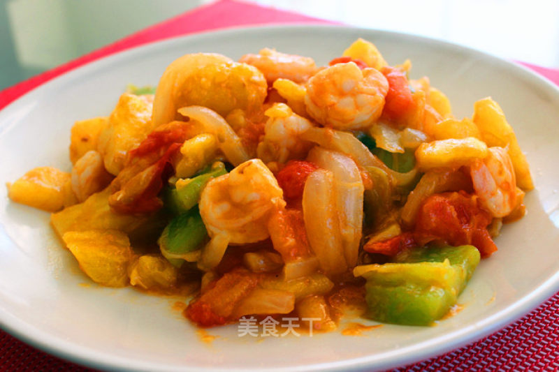Stir-fried Shrimp with Pineapple recipe