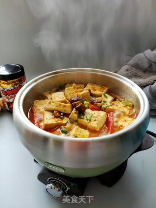 Simmered Tofu with Corn Beef Sauce recipe