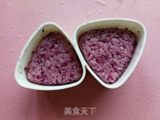 Purple Cabbage Pork Floss Rice Ball recipe