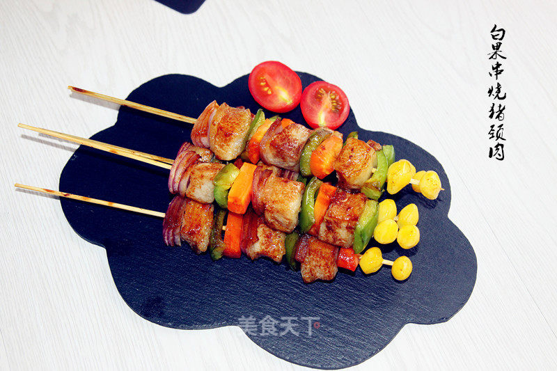 【ginkgo Skewered Pork Neck Meat】it Tastes Smooth and Smooth in The Throat recipe