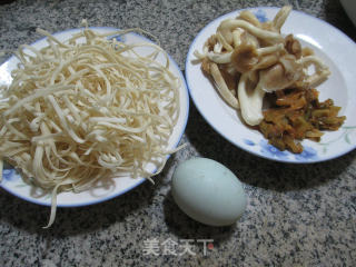 Mustard Noodle Soup with Mushroom and Duck Egg recipe