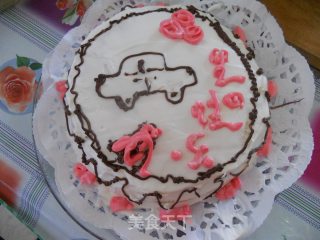 A Gift for My Son's 4th Birthday, Homemade Car Cream Cake, Very Simple recipe