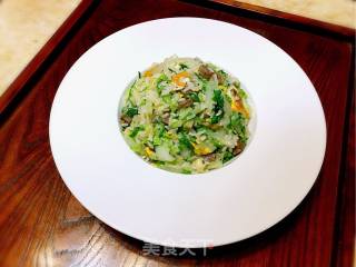 Sausage Golden Hook Egg Cabbage Rice recipe